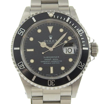 ROLEX Submariner watch X number cal.3135 16610 stainless steel automatic winding black dial men's