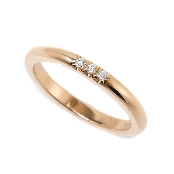 TIFFANY&Co.  K18PG Pink Gold Classic Band 3P Diamond Forever Ring 61001247 Size 6.5 2.4g Women's