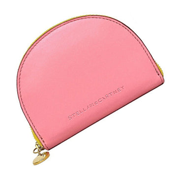 STELLA MCCARTNEY coin case pink yellow gold 700258 w8857 6601 leather  purse half moon wallet compact