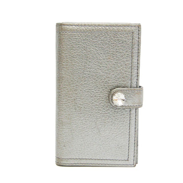 MIU MIU Women's Leather Card Wallet Silver
