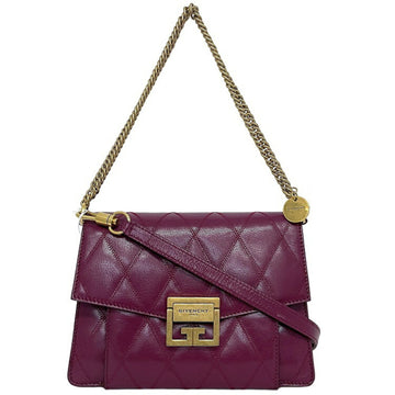 Givenchy 2way Bag Pink Purple BB501CB08Z 510 Leather GIVENCHY Chain Hand Shoulder Diamond Quilt Flap Women's