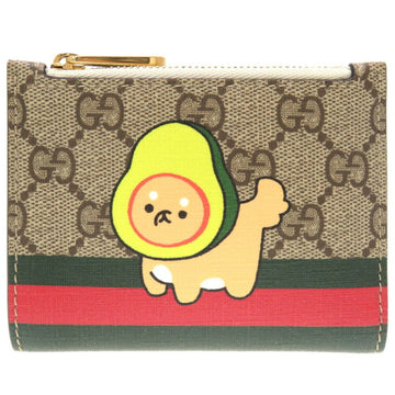 GUCCI Compact Wallet 736758 Animal Print 2023 Model GG Supreme Leather Beige 0022 5K0022SSG5