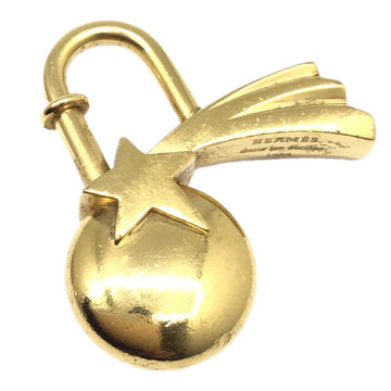 HERMES Cadena Shooting Star Ryusei 1999 Limited GP Gold Back Accessory Lock Keychain Ladies Men's Unisex