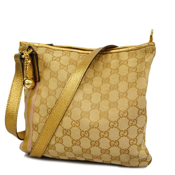 GUCCIAuth  GG Canvas Shoulder Bag 144388 Women's Shoulder Bag Beige,Gold