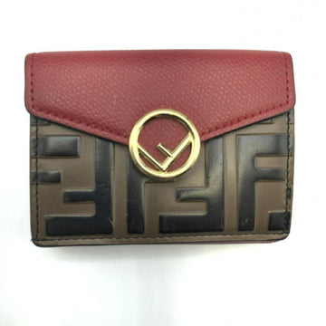 FENDI MICRO TRIFOLD WALLET trifold wallet  red brown