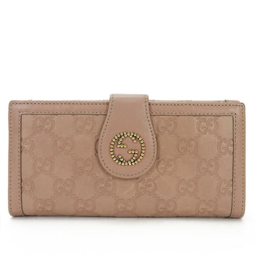 GUCCI W long wallet bi-fold sima GG pink beige leather ladies  269970 Long Wallet Leather