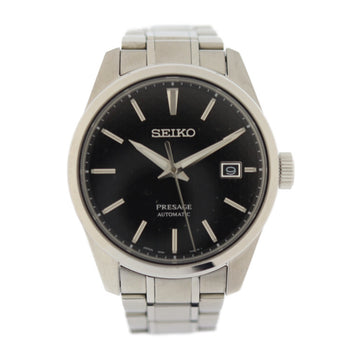 SEIKO PRESAGE presage line sharp edge series watch SARX083/6R35-00V0 stainless steel silver black dial self-winding mechanical date