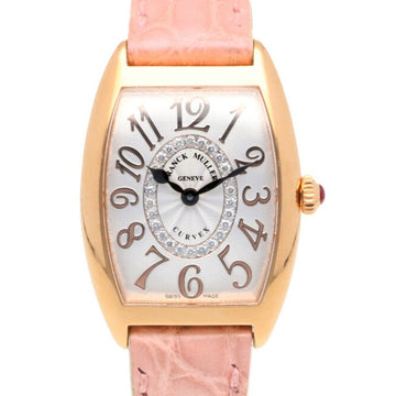 Franck Muller Tonneau Curvex Relief Watch 18K K18 Pink Gold 1752 Ladies