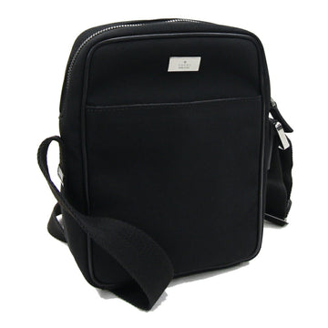 GUCCI Shoulder Bag 122754 Black Canvas Leather Pochette Crossbody Men's Women's