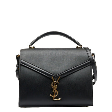 SAINT LAURENT Cassandra Top Handle Bag Handbag Shoulder 2WAY 578000 Black Leather Ladies