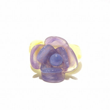 Chanel Camellia Plastic Ring Purple,Yellow