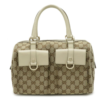 Gucci GG canvas handbag leather khaki beige ivory 153026