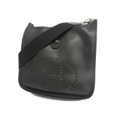 HERMESAuth  Evelyne Evelyn 1 J Stamp Women's Epsom Leather Shoulder Bag Black