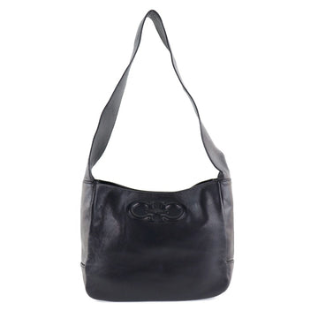 SALVATORE FERRAGAMO One Shoulder Gancini D217685 Leather Black Women's Bag
