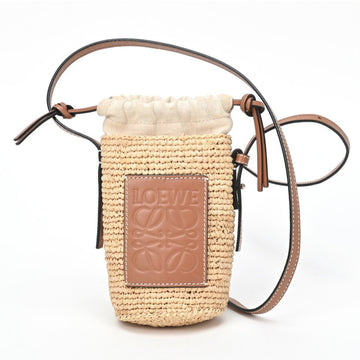LOEWE cylinder pocket/basket bag C000P71X01 raffia brown