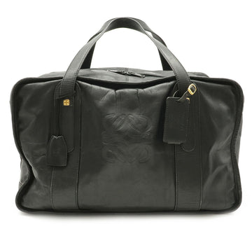 BagLoewe Anagram Handbag Boston Bag Leather Black