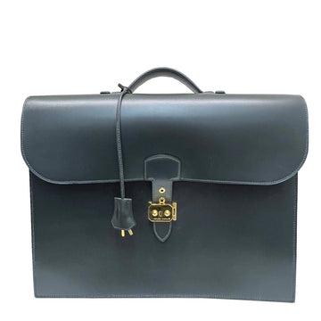 Hermes Sack a Depeche 38 business bag moss green box calf  A engraved gold hardware men's