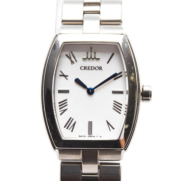 SEIKO Credor Aqua watch 5A70-0AE0 quartz white dial stainless steel ladies