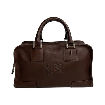 LOEWE Amazona 28 Anagram Hardware Leather Handbag Boston Bag Brown 67674