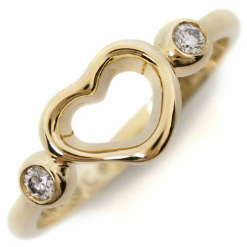 TIFFANY&Co.  Open Heart Elsa Peretti K18 Yellow Gold x Diamond No. 9 Women's Ring