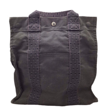 HERMES Aleline Ad MM Gray Rucksack Backpack Nylon Canvas Bag Men's Women's Unisex