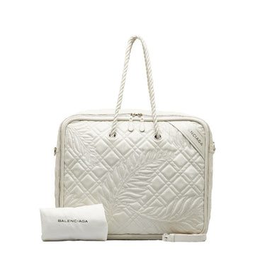 BALENCIAGA Blanket Square Shoulder Bag Handbag 466542 White Leather Women's
