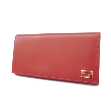 FENDIAuth  Bifold Long Wallet Women's Leather Red Color