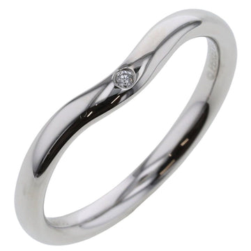 TIFFANY ring curved band width about 2mm 1P platinum PT950 diamond 9 ladies &Co.
