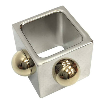 HERMES Scarf Muffler Ring Cube Collier de Chien Anneau carre 2022AW Silver Gold