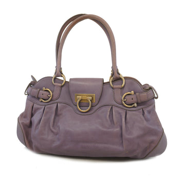 Salvatore Ferragamo Gancini Women's Leather Shoulder Bag,Tote Bag Purple