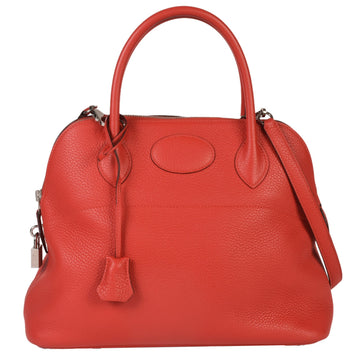 HERMES Bolide 31 Rouge Tomato Taurillon Clemence X stamp [manufactured in 2016] Red Handbag