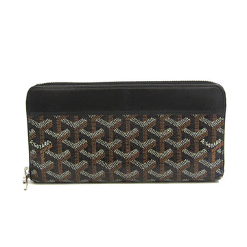 GOYARD GOYARD around zipper wallet purse canvas leather Goyardine Gray SHW  used
