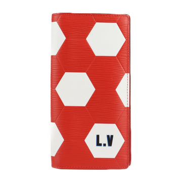 LOUIS VUITTON Portefeuille Brother Epi License Collection Bifold Wallet M63230 Leather Red Rouge White Long 2018 FIFA World Cup Limited Edition Soccer Ball Motif Biton