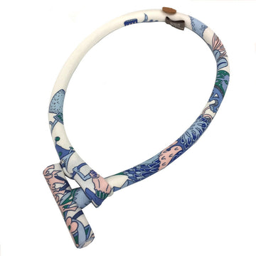 Hermes petit h (petit ash) ash brid GM necklace bracelet choker silk blue with storage box aq5446