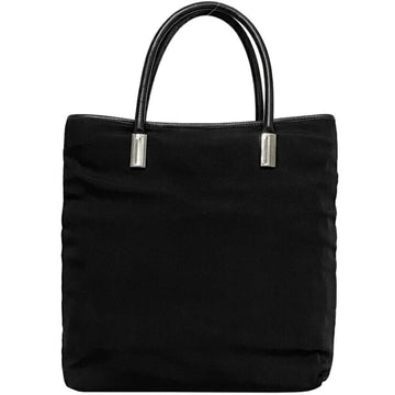 Gucci Tote Bag Black Silver 002 2123 Nylon Canvas Leather GUCCI Handbag Ladies