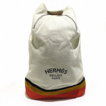 HERMES Cavalier One Shoulder Ivory Orange Bag Men Women