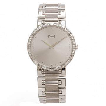 PIAGET Dancer Diamond Bezel Silver Dial K18WG 750WG White Gold Men's Quartz Watch 84024NK81