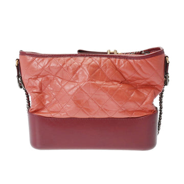 CHANEL Gabriel Hobo Chain Shoulder Pink/Bordeaux Gold/A93824 Women's Calf Bag