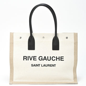 SAINT LAURENT Rive Gauche Tote Bag 617481 Greige/Black/Natural