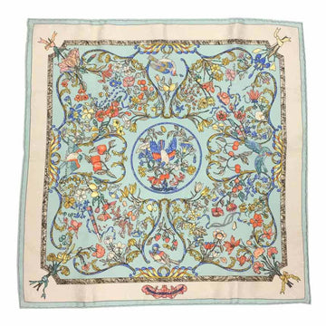 HERMES Carre 45 scarf PIERRES D'ORIENT ET D'OCCIDENT Oriental stone and Western stonework ivory x mint green 100% silk