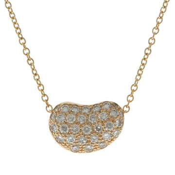 TIFFANY&Co. Bean Necklace K18 Pink Gold Diamond Women's