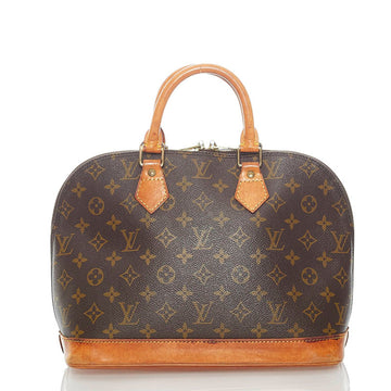 Louis Vuitton Monogram Alma PM Handbag M51130 Brown PVC Leather Ladies