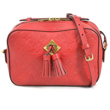 LOUIS VUITTON Crossbody Shoulder Bag Handbag Monogram Emprene Saintonge Red Gold Women's M44606