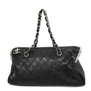 CHANELAuth  W Flap W Chain Shoulder Bag Women's Leather Handbag,Shoulder Bag