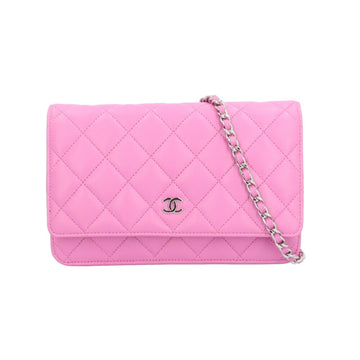 CHANEL Classic Chain Shoulder Bag Lambskin AP0250 Pink Women's