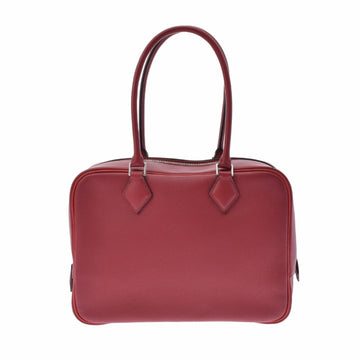 Hermes Plume 28 Rouge Grena / Tomato A Engraved (around 2017) Women's Swift Handbag