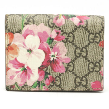 Gucci GG Blooms Supreme 2-fold billfold card case pass business holder beige rose pink 410088