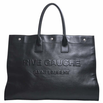 SAINT LAURENT Leather Rive Gauche Tote Bag 587273 Black Ladies