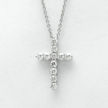 TIFFANY Small Cross Necklace Platinum Diamond Men,Women Fashion Pendant Necklace [Silver]