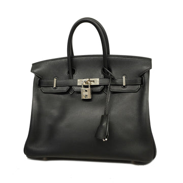 Hermes Birkin Birkin 25 J stamp Taurillon Women's Evergrain Leather Handbag Black